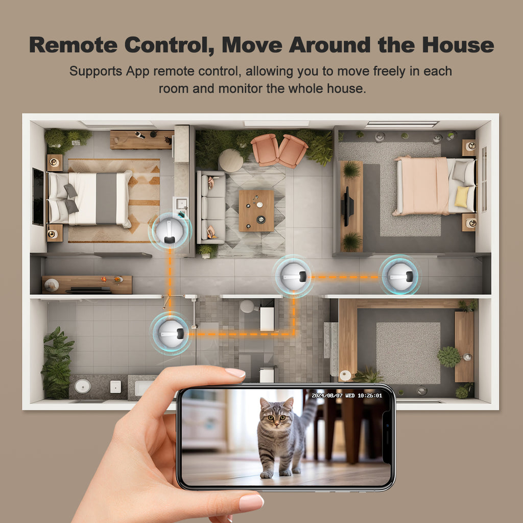 Pet AI Smart Toy: Tumbler, Laser Monitor, Wi-Fi, Large Capacity, Whole-Home Coverage, Mobile, Auto-Triggered, People Monitoring