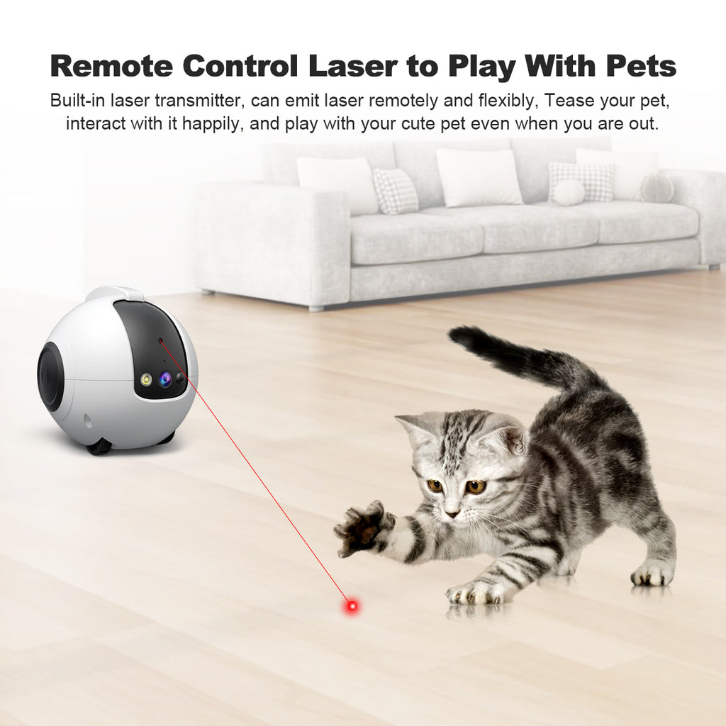 Pet AI Smart Toy: Tumbler, Laser Monitor, Wi-Fi, Large Capacity, Whole-Home Coverage, Mobile, Auto-Triggered, People Monitoring