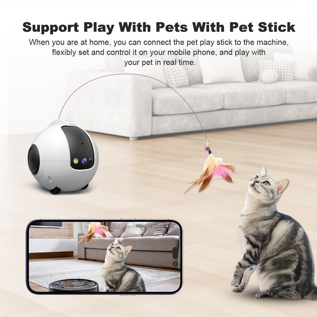 Pet AI Smart Toy: Tumbler, Laser Monitor, Wi-Fi, Large Capacity, Whole-Home Coverage, Mobile, Auto-Triggered, People Monitoring